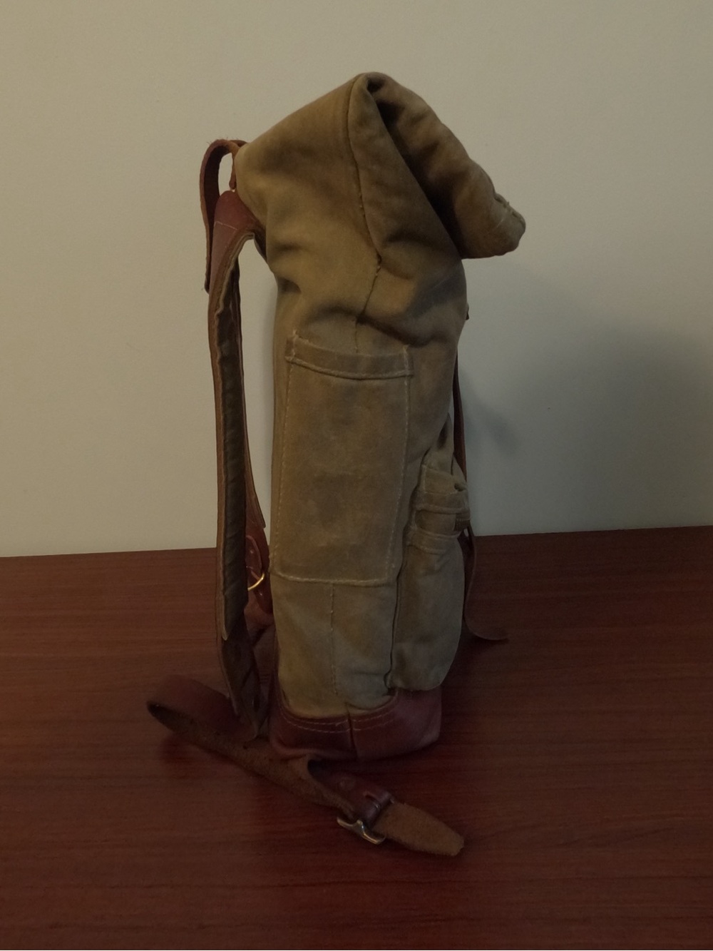Bradley Mountain “Biographer” Roll-Top Waxed Canvas Backpack - Picture 3 of 11